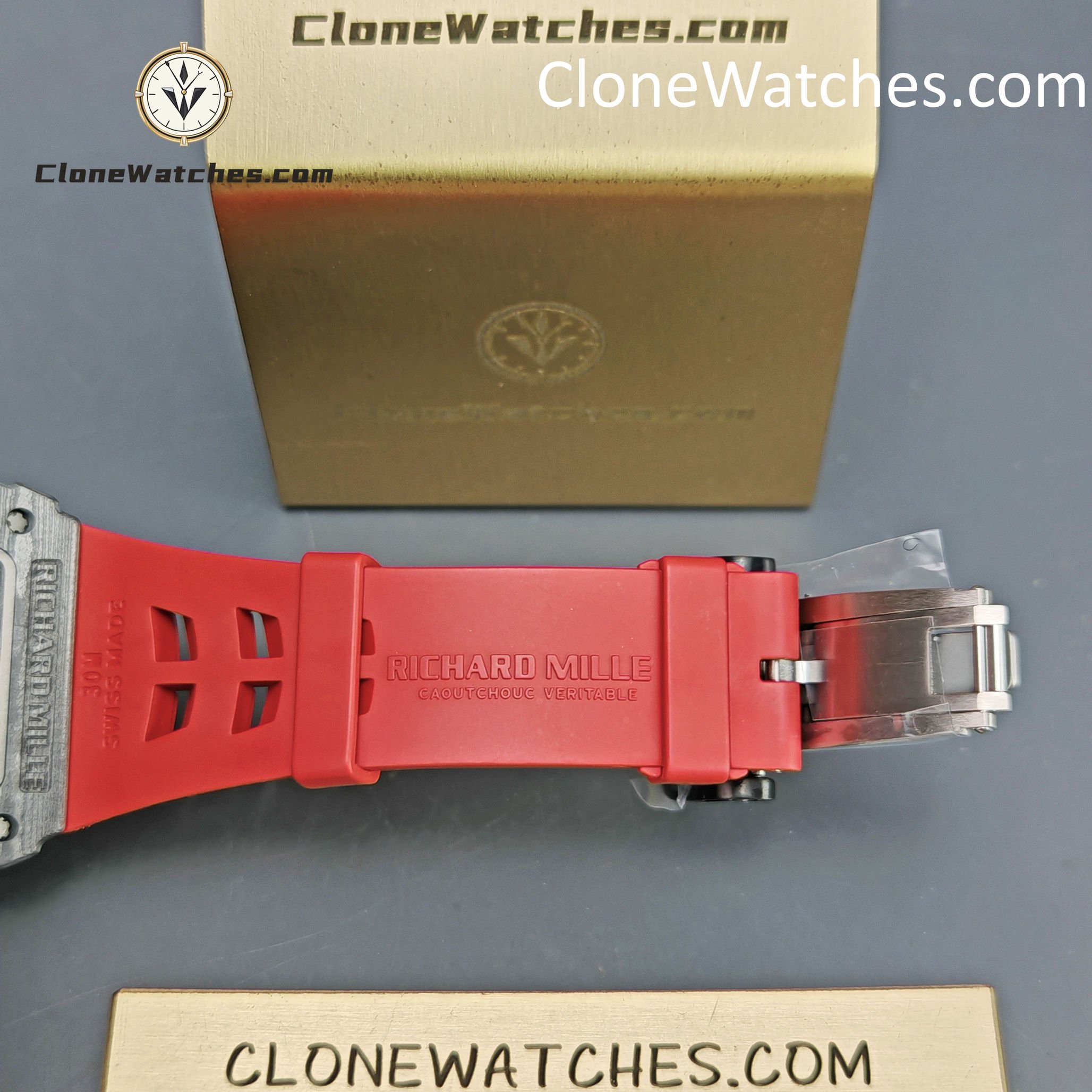 Richard Mille Super Clone Watches 1:1 RM 035 – 02 NTPT Carbon Fiber Red Rubber Strap - Image 10