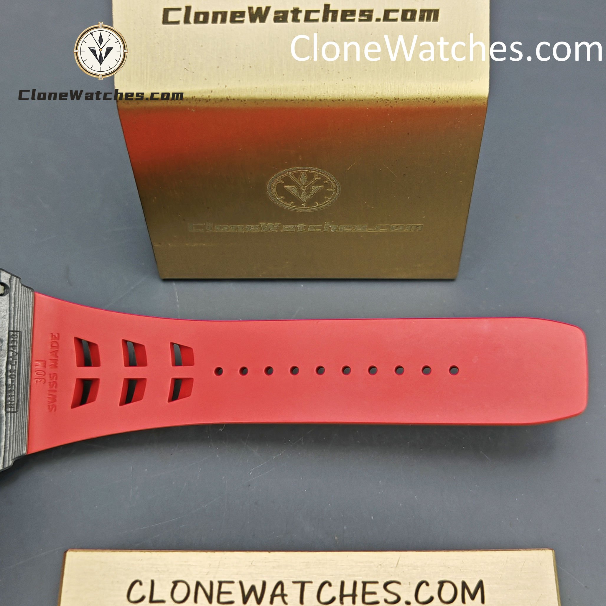 Richard Mille Super Clone Watches 1:1 RM 035 – 02 NTPT Carbon Fiber Red Rubber Strap - Image 11