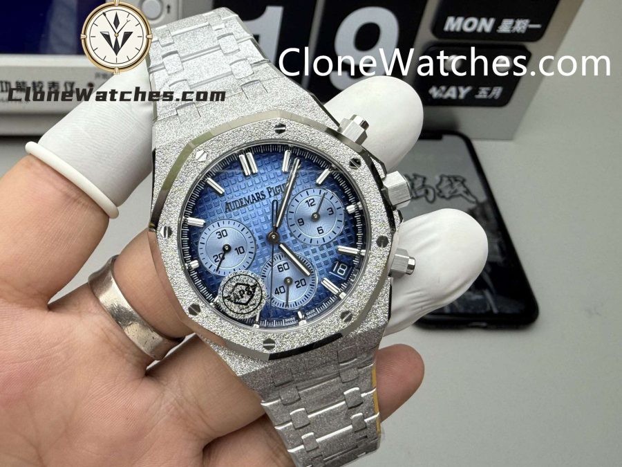 Audemars Piguet Super Clone Watches 1:1 Royal Oak Smoky Blue Dial 26240BA Selfwinding Chronograph - Image 3