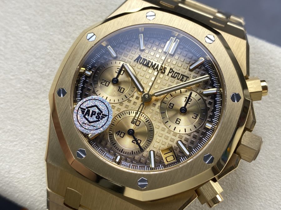 Audemars Piguet Super Clone Watches 1:1 Royal Oak Smoked Gold Dial 26240BA Selfwinding Chronograph - Image 3