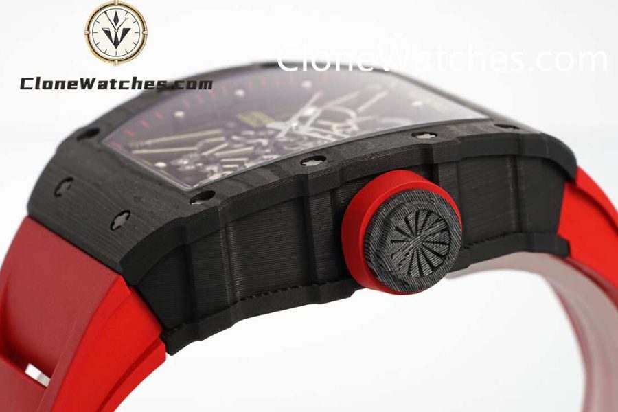 Richard Mille Super Clone Watches 1:1 RM 035 – 02 NTPT Carbon Fiber Red Rubber Strap - Image 7