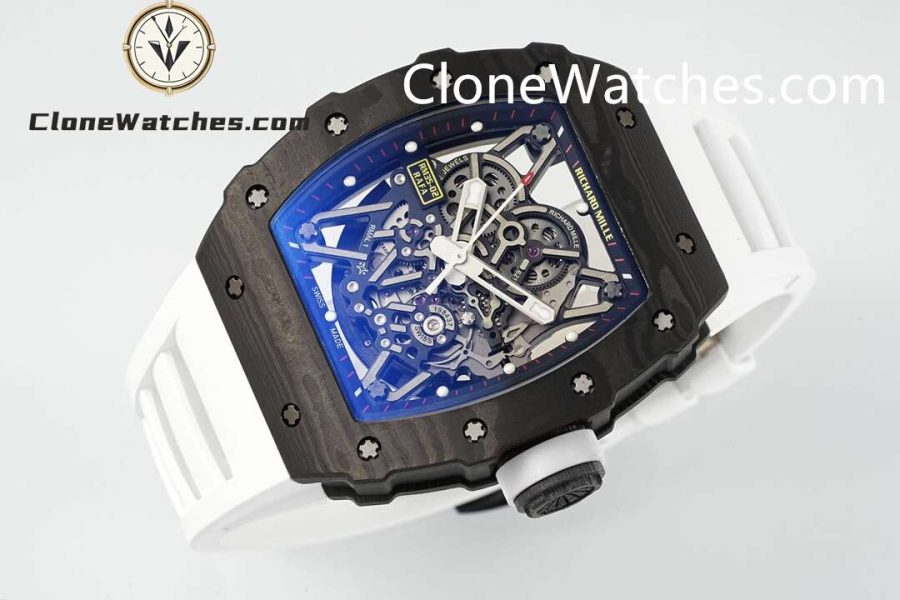 Richard Mille Super Clone Watches 1:1 RM 035 – 02 NTPT Carbon Fiber White Rubber Strap - Image 6