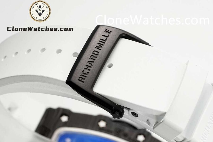 Richard Mille Super Clone Watches 1:1 RM 035 – 02 NTPT Carbon Fiber White Rubber Strap - Image 9