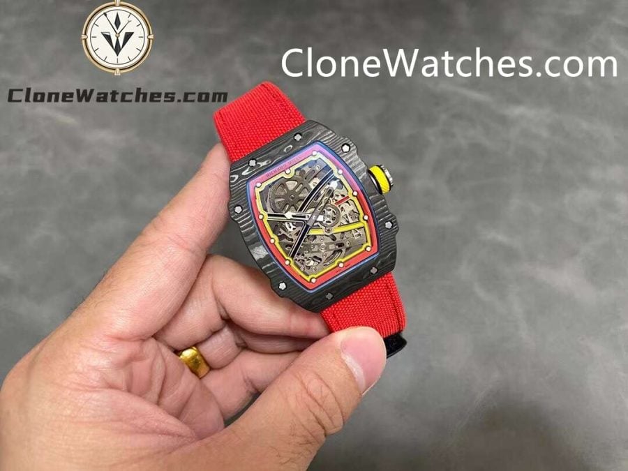 Richard Mille Super Clone Watches 1:1 RM 67 – 02 Carbon Tourbillon Red Strap - Image 2