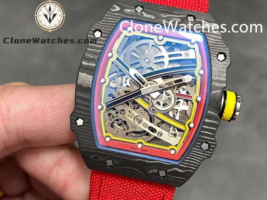 Richard Mille Super Clone Watches 1:1 RM 67 – 02 Carbon Tourbillon Red Strap - Image 4