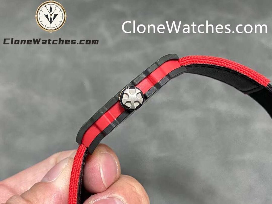 Richard Mille Super Clone Watches 1:1 RM 67 – 02 Carbon Tourbillon Red Strap - Image 5