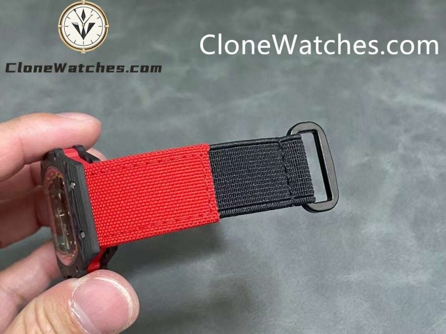 Richard Mille Super Clone Watches 1:1 RM 67 – 02 Carbon Tourbillon Red Strap - Image 9