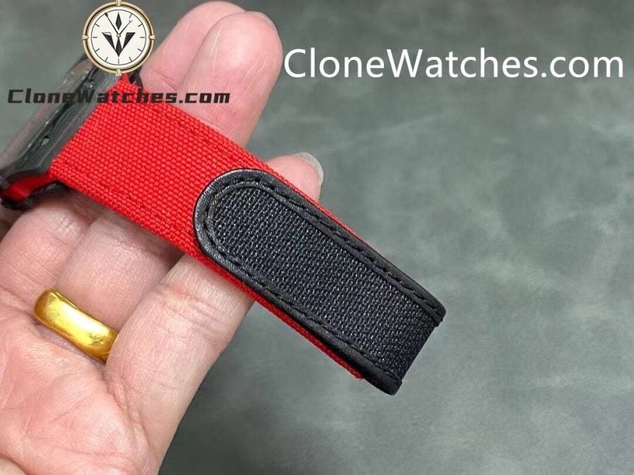 Richard Mille Super Clone Watches 1:1 RM 67 – 02 Carbon Tourbillon Red Strap - Image 8