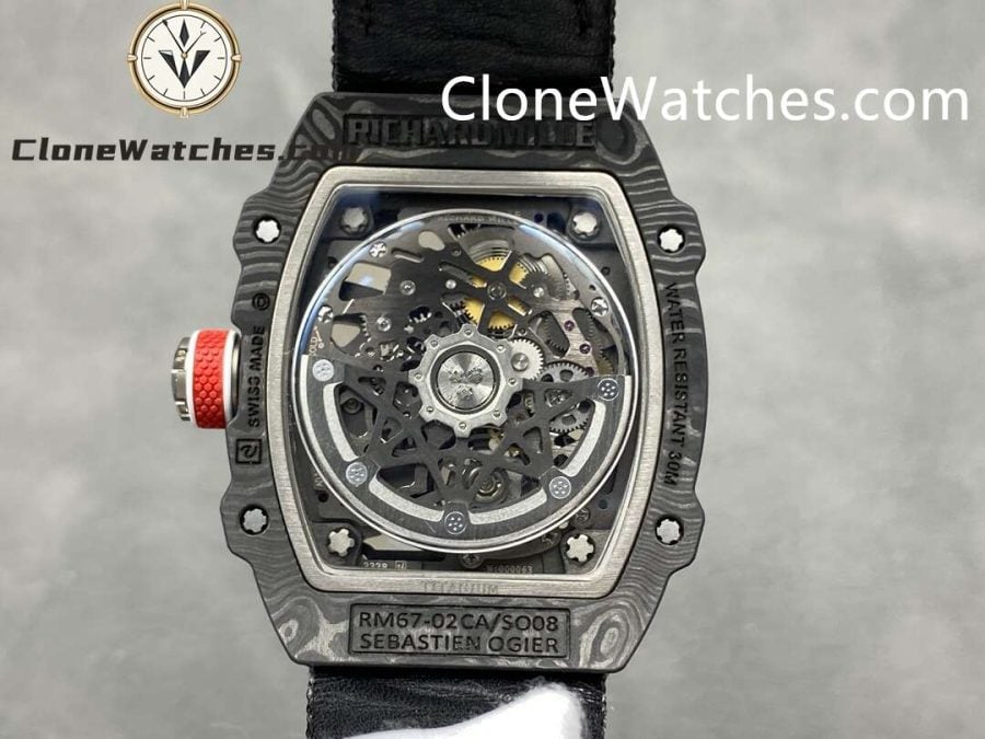 Richard Mille Super Clone Watches 1:1 RM 67 – 02 Carbon Tourbillon Black Strap - Image 7