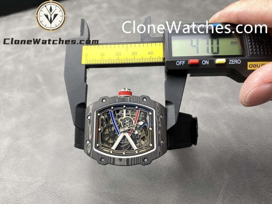 Richard Mille Super Clone Watches 1:1 RM 67 – 02 Carbon Tourbillon Black Strap - Image 8