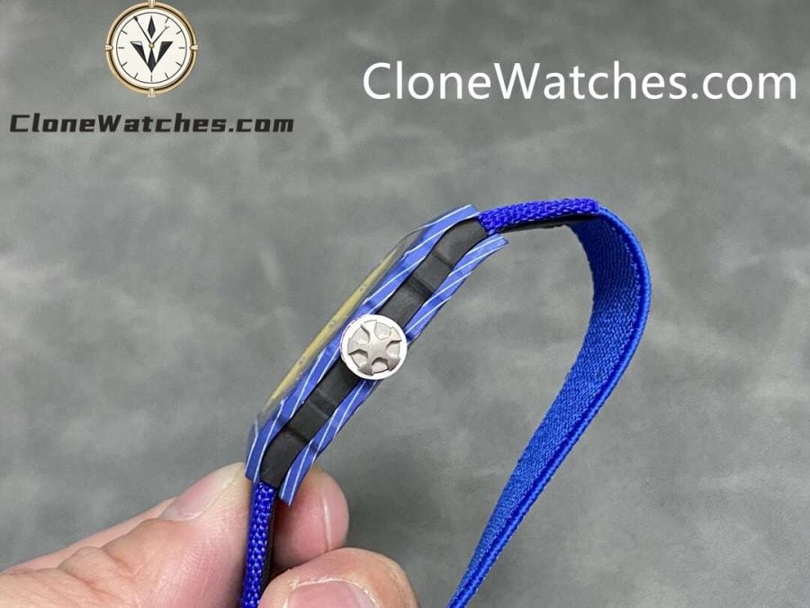 Richard Mille Super Clone Watches 1:1 RM 67 – 02 Blue Carbon Tourbillon Blue Strap - Image 6