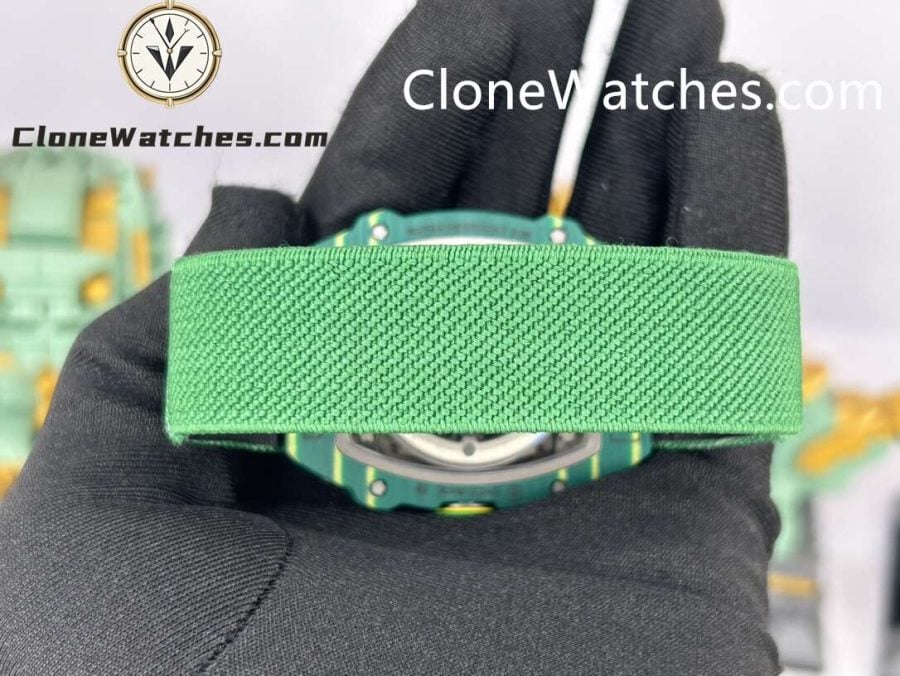 Richard Mille Super Clone Watches 1:1 RM 67 – 02 Green Carbon Tourbillon Green Strap - Image 9