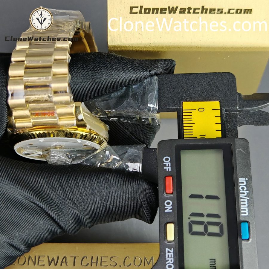 Rolex Super Clone Watches 1:1 Day Date 18K Gold White Dial 36mm m128238-0081 3255 Movement - Image 13