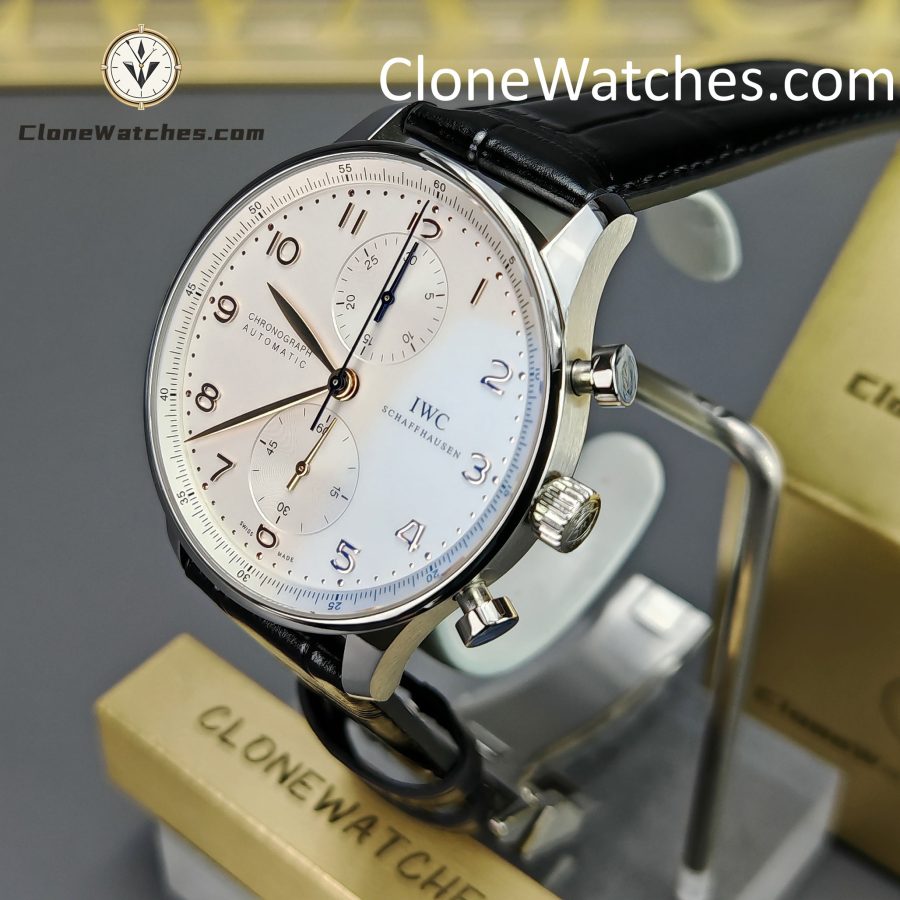 IWC Super Clone Watches 1:1 Portugieser Chronograph Silver Dial 41MM IW371445 - Image 2