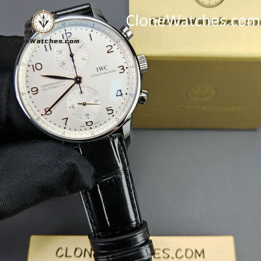 IWC Super Clone Watches 1:1 Portugieser Chronograph Silver Dial 41MM IW371445 - Image 3