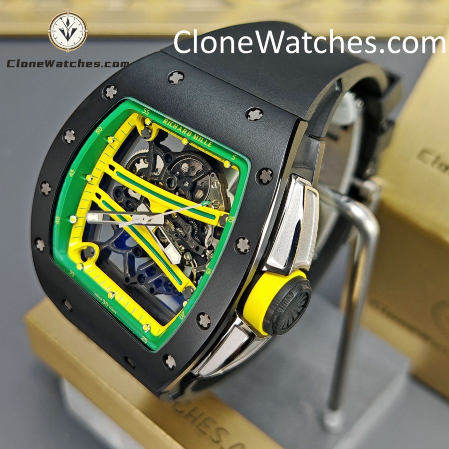 Richard Mille Super Clone Watches 1:1 RM 61-01 Black Tourbillon Black Strap - Image 3