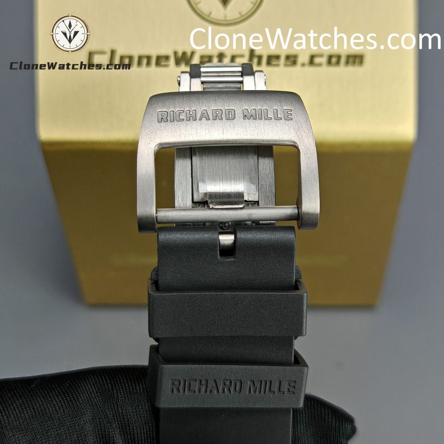 Richard Mille Super Clone Watches 1:1 RM 61-01 Black Tourbillon Black Strap - Image 9