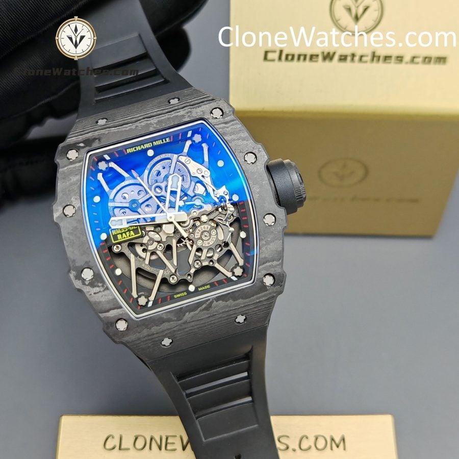 Richard Mille Super Clone Watches 1:1 RM 035  NTPT Carbon Fiber Black Rubber Strap - Image 4