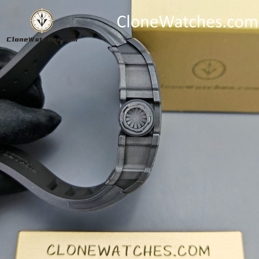 Richard Mille Super Clone Watches 1:1 RM 035  NTPT Carbon Fiber Black Rubber Strap - Image 6
