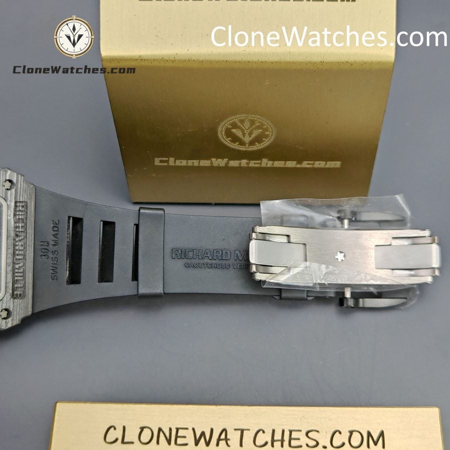 Richard Mille Super Clone Watches 1:1 RM 035  NTPT Carbon Fiber Black Rubber Strap - Image 10