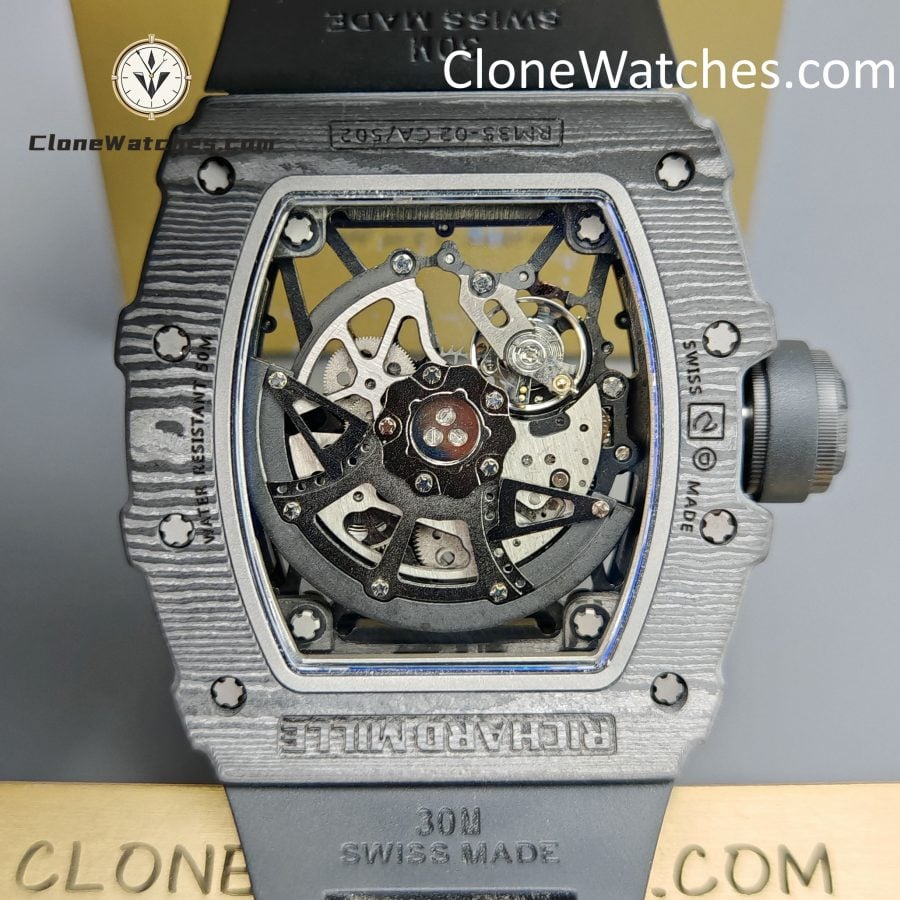 Richard Mille Super Clone Watches 1:1 RM 035  NTPT Carbon Fiber Black Rubber Strap - Image 7