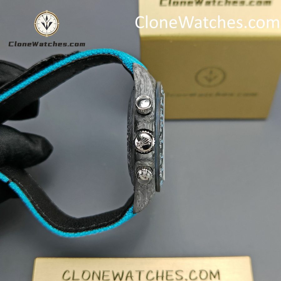Modified Super Clone Watches 1:1 DIW Rolex Daytona Blue Dial 4130 Movement Blue Strap - Image 10