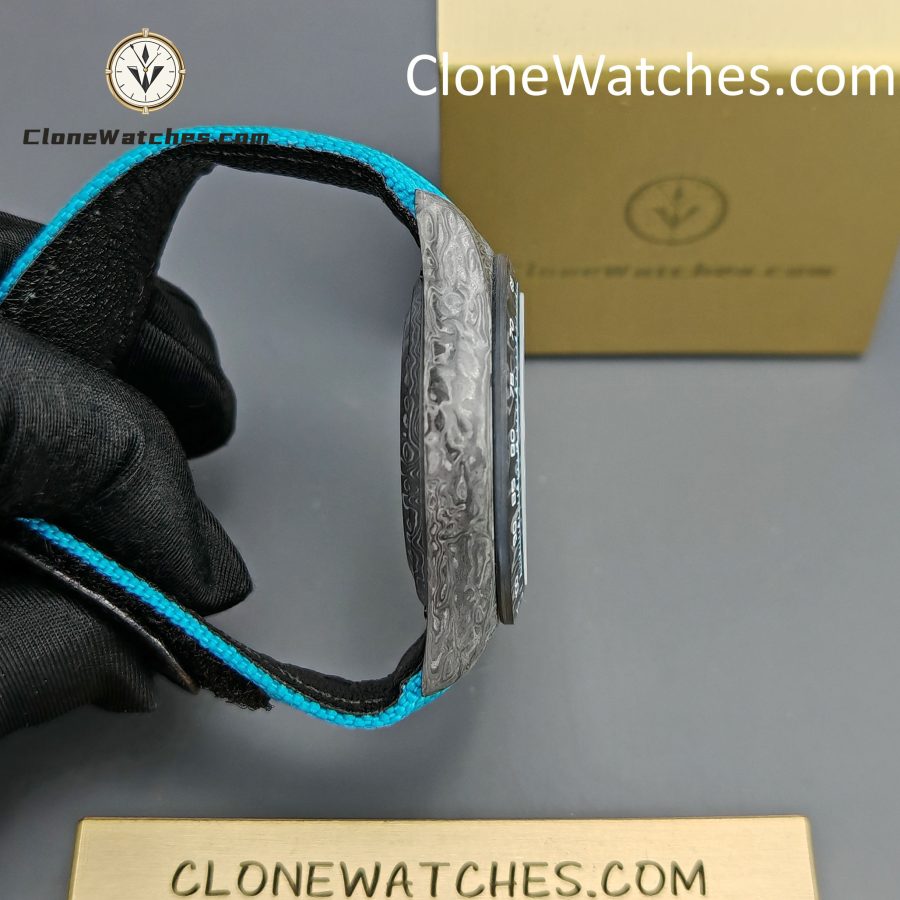 Modified Super Clone Watches 1:1 DIW Rolex Daytona Blue Dial 4130 Movement Blue Strap - Image 9