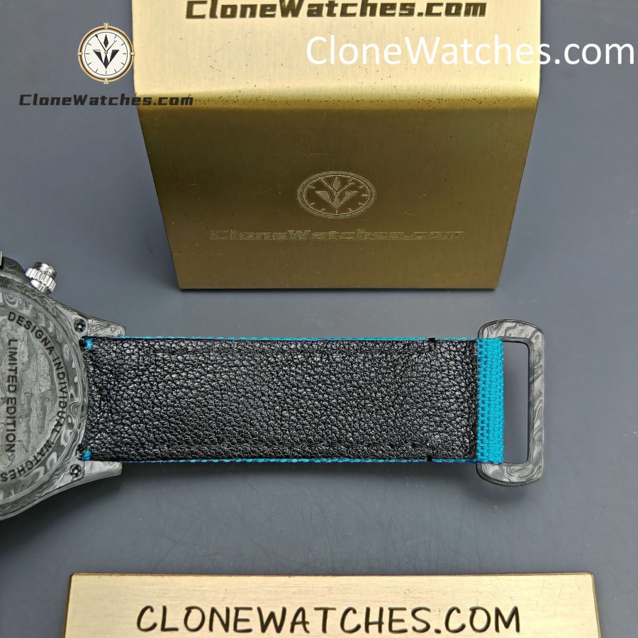 Modified Super Clone Watches 1:1 DIW Rolex Daytona Blue Dial 4130 Movement Blue Strap - Image 13