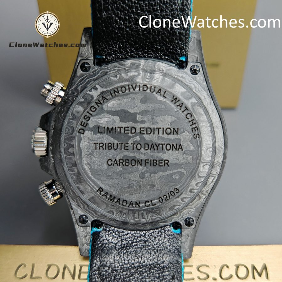 Modified Super Clone Watches 1:1 DIW Rolex Daytona Blue Dial 4130 Movement Blue Strap - Image 11