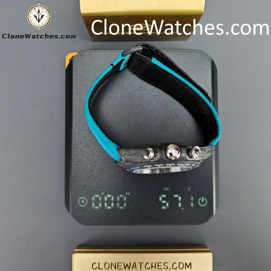 Modified Super Clone Watches 1:1 DIW Rolex Daytona Blue Dial 4130 Movement Blue Strap - Image 16