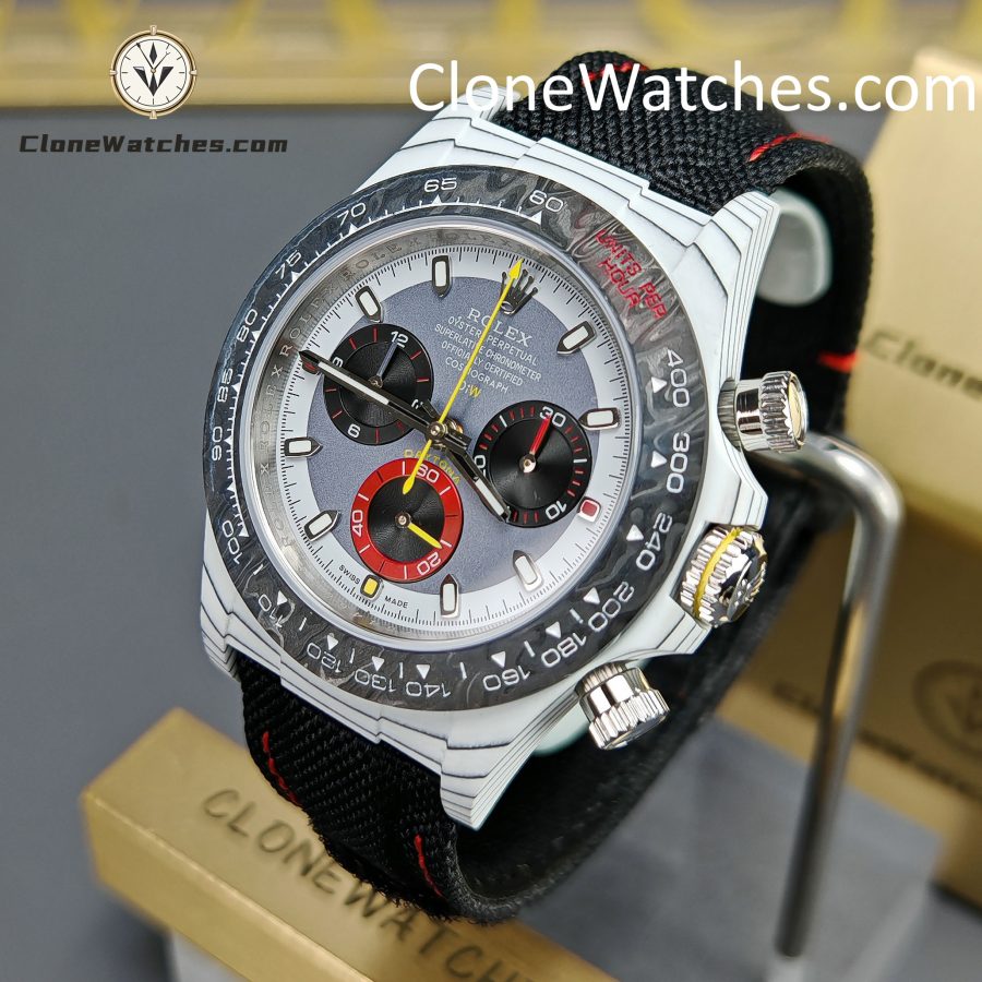 Modified Super Clone Watches 1:1 DIW Rolex Daytona 4130 Movement Black Strap - Image 3