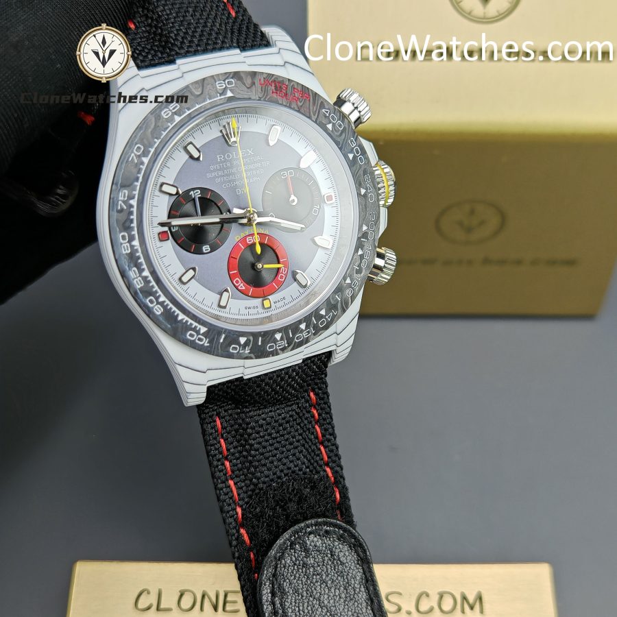 Modified Super Clone Watches 1:1 DIW Rolex Daytona 4130 Movement Black Strap - Image 4