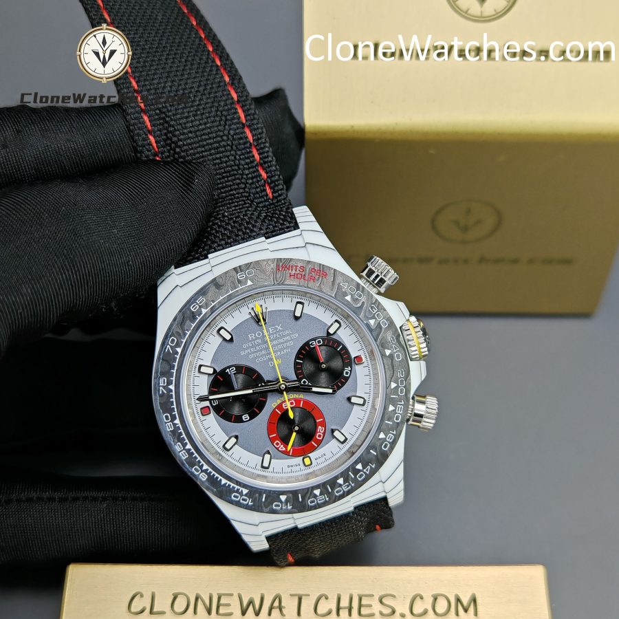 Modified Super Clone Watches 1:1 DIW Rolex Daytona 4130 Movement Black Strap - Image 6