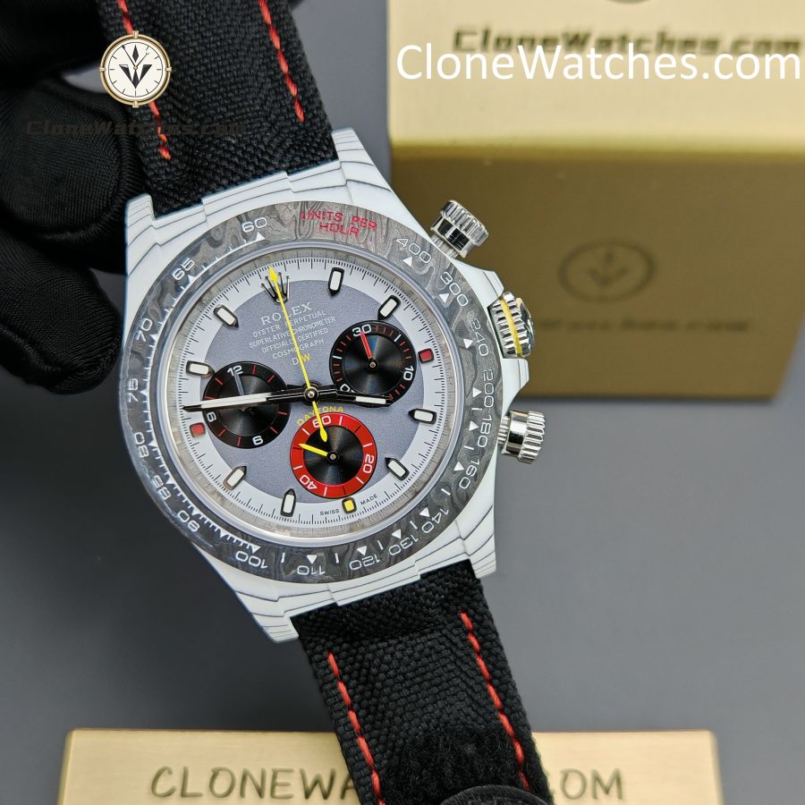 Modified Super Clone Watches 1:1 DIW Rolex Daytona 4130 Movement Black Strap - Image 5