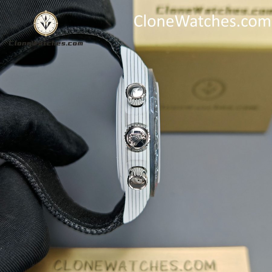 Modified Super Clone Watches 1:1 DIW Rolex Daytona 4130 Movement Black Strap - Image 7