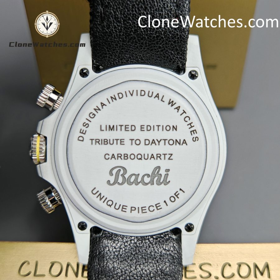 Modified Super Clone Watches 1:1 DIW Rolex Daytona 4130 Movement Black Strap - Image 9