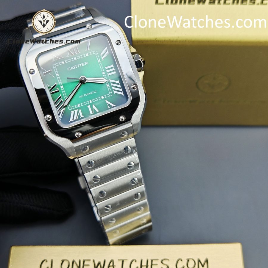 Cartier Super Clone Watches 1:1 Santos Series Green Dial 35.1MM WSSA0061 - Image 4