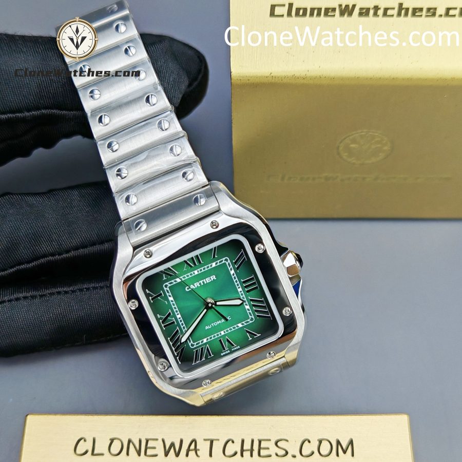 Cartier Super Clone Watches 1:1 Santos Series Green Dial 35.1MM WSSA0061 - Image 5