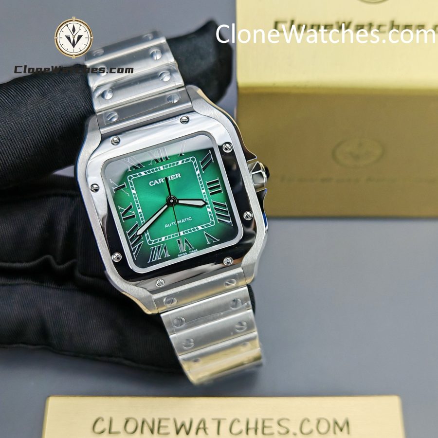 Cartier Super Clone Watches 1:1 Santos Series Green Dial 35.1MM WSSA0061 - Image 6