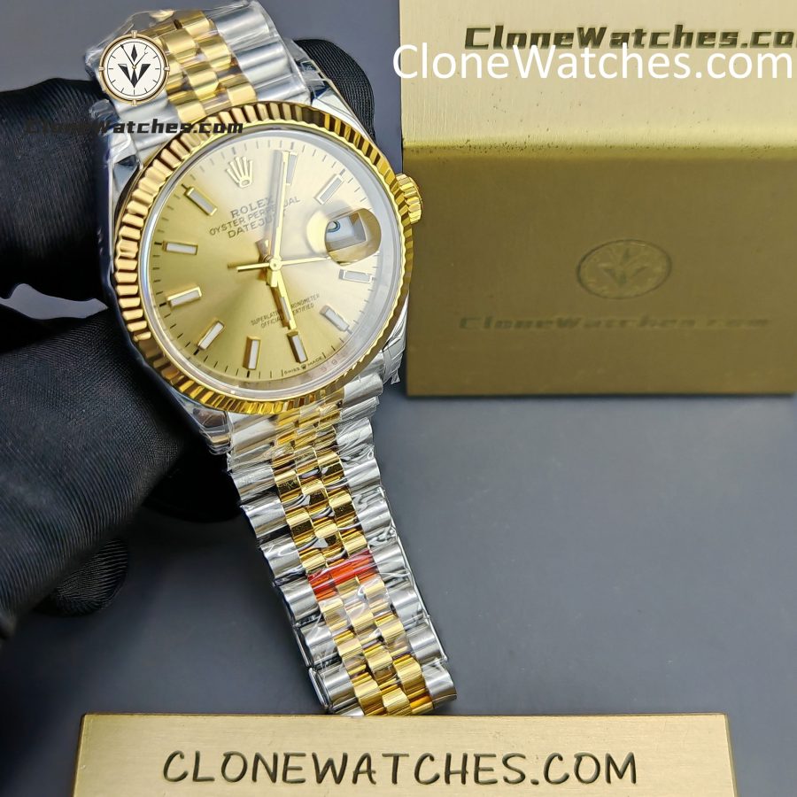 Rolex Super Clone Watches 1:1 DateJust Gold Dial m126233-0015 Jubilee 36MM 3235 Movement - Image 4