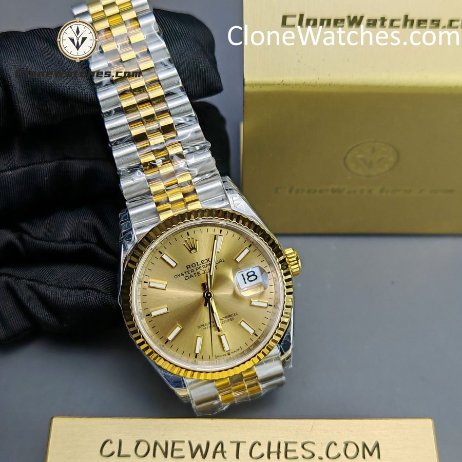 Rolex Super Clone Watches 1:1 DateJust Gold Dial m126233-0015 Jubilee 36MM 3235 Movement - Image 6