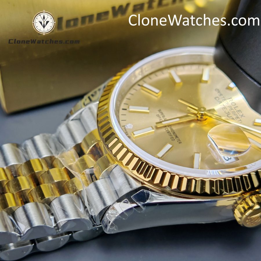 Rolex Super Clone Watches 1:1 DateJust Gold Dial m126233-0015 Jubilee 36MM 3235 Movement - Image 8