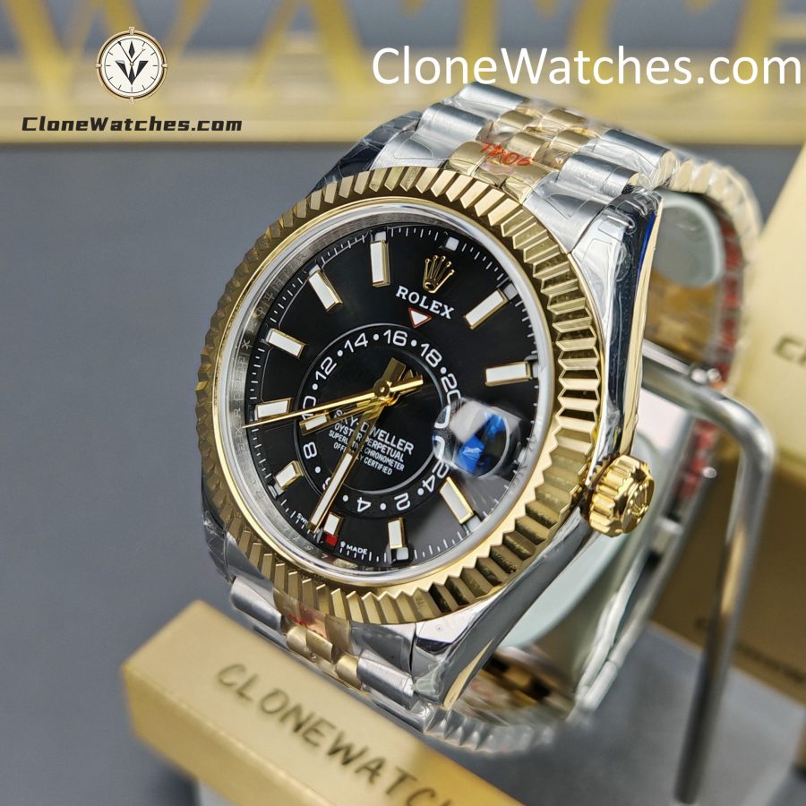 Rolex Super Clone Watches 1:1 Sky Dweller Black Dial Jubilee m336933-0004 9002 Movement - Image 3