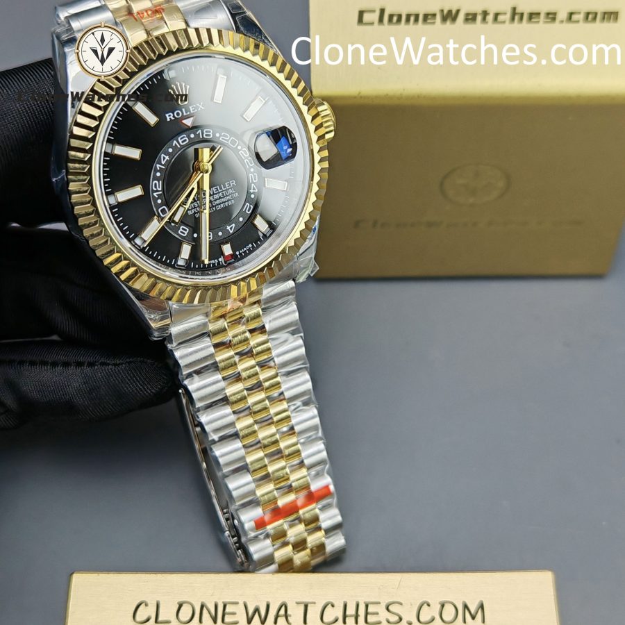 Rolex Super Clone Watches 1:1 Sky Dweller Black Dial Jubilee m336933-0004 9002 Movement - Image 4