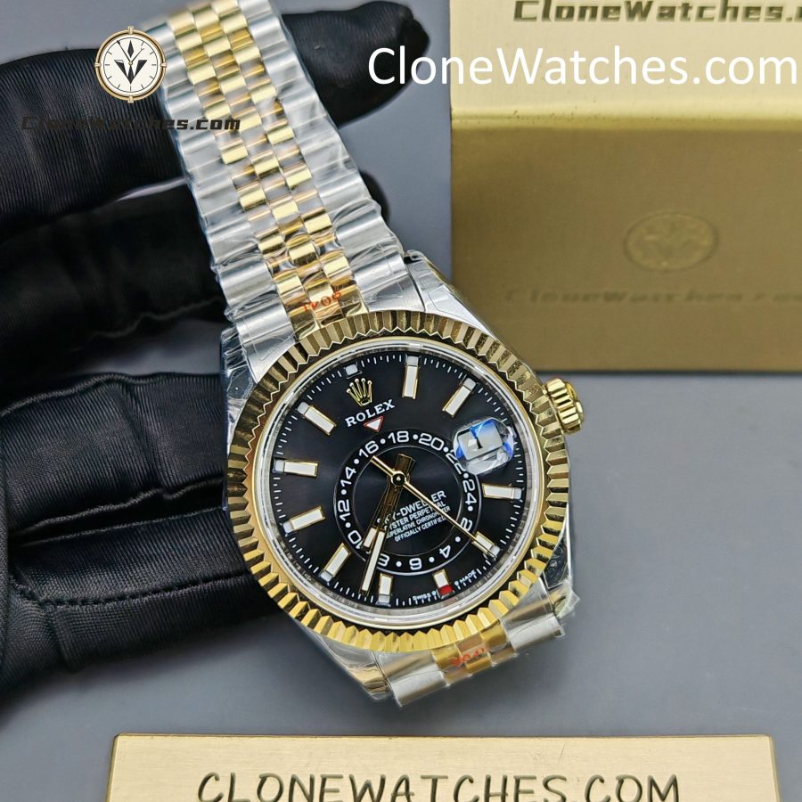 Rolex Super Clone Watches 1:1 Sky Dweller Black Dial Jubilee m336933-0004 9002 Movement - Image 5