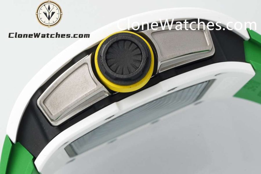 Richard Mille Super Clone Watches 1:1 RM 61-01 White Tourbillon Green Strap - Image 7