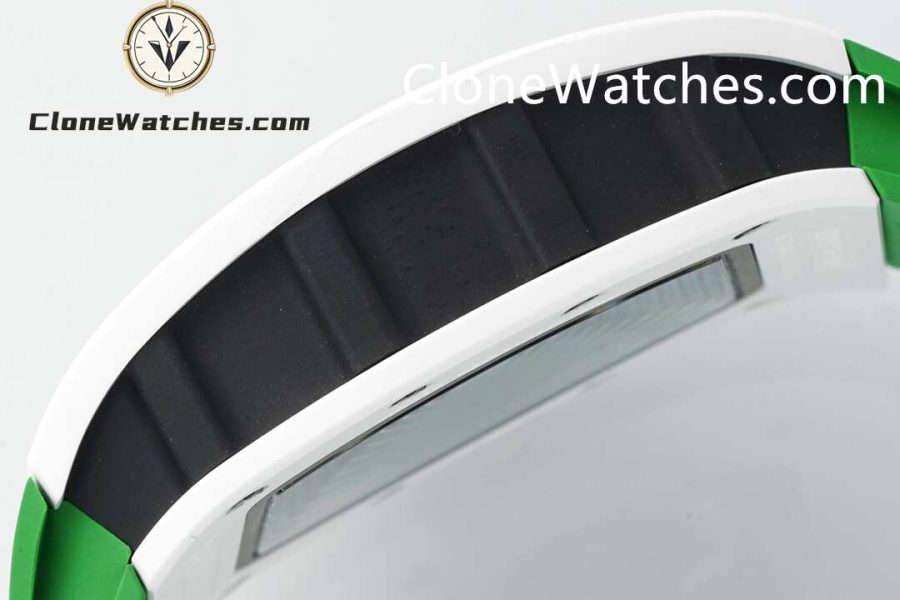 Richard Mille Super Clone Watches 1:1 RM 61-01 White Tourbillon Green Strap - Image 8