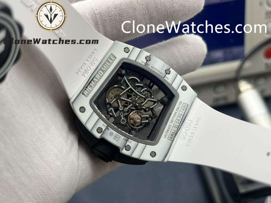 Richard Mille Super Clone Watches 1:1 RM 61-01 ULTIMATE EDITION Tourbillon White Strap - Image 7