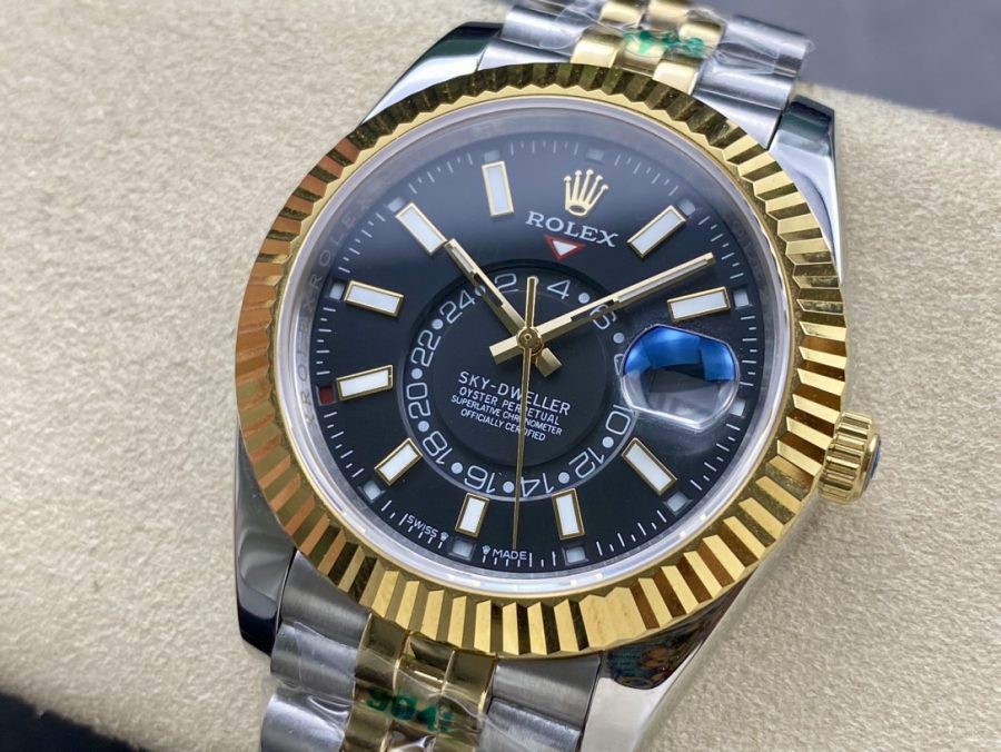 Rolex Super Clone Watches 1:1 Sky Dweller Black Dial Jubilee m336933-0004 9002 Movement - Image 3