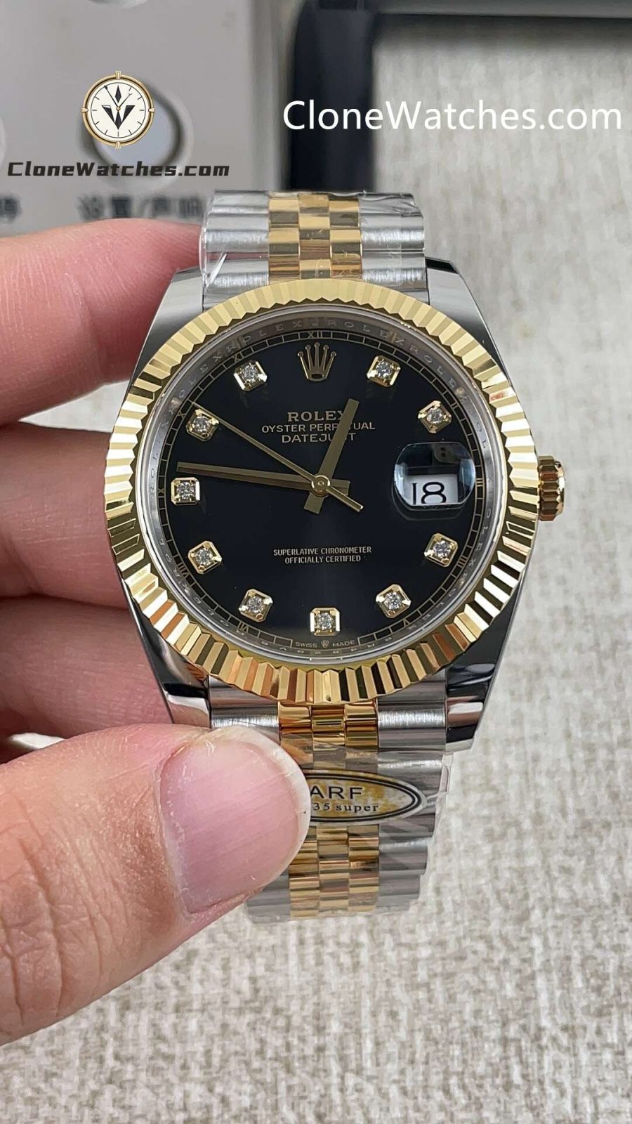 Rolex super replica watch 1:1 DateJust Black Diamond Dial m126333-0006 Jubilee 41MM 3235 movement - Image 3
